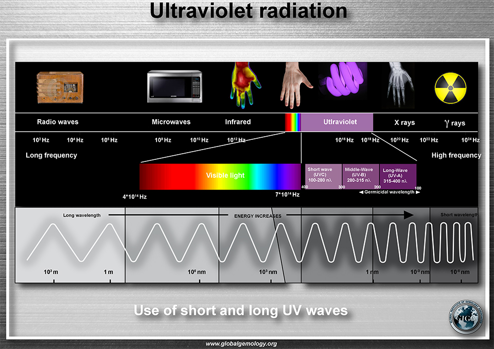 Radio waves, micro waves, infrared, visible, Utlraviolet, Xrays and gamma rays